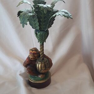 Monkey Candle/ Inscense Monkey Palm Tree Candle Holder